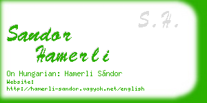 sandor hamerli business card
